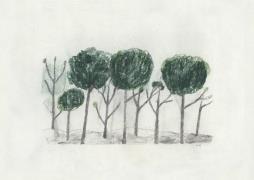 Fine Little Day Trees plakat 50x70 cm Sort/Offwhite