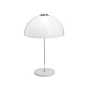 Innolux Kupoli bordlampe grå, metaldetaljer, hvid skærm