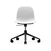 Normann Copenhagen Form chair drejestol, 5W kontorstol hvid, sort alum...