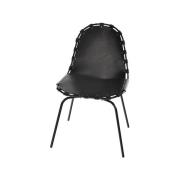 OX Denmarq Stretch stol læder sort, sort understel