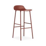 Normann Copenhagen Form barstol høj red, rødlakerede stålben