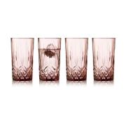 Lyngby Glas Sorrento highball glas 38 cl 4-pak Pink