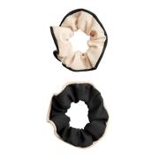 brushworks Contrast Scrunchies - Black & White - 2 Pack