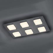 BANKAMP Luno LED-loftlampe, 6 lyskilder, antracit