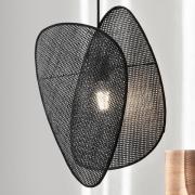 MARKET SET hængelampe Screen XS, 44,5 cm, sort, rattan