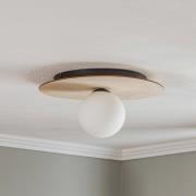 Loftlampe Kenzo, rund, brun/hvid, 1 lyskilde