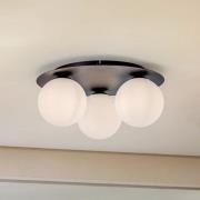 Loftlampe Solar, sort/opal, 3 lyskilder