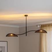 Lotus loftlampe, sort/guld, 2 lyskilder