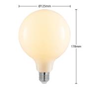 LED-pære E27 8W 2.700K G125 Globe, dæmpbar, opal