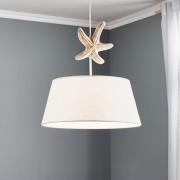 Hængelampe Stellina, stofskærm, søstjerne-dekor