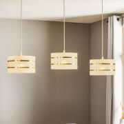 Pendellampe i bjælkeform Helen hvid-guld med 3 lyskilder