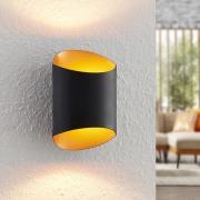 Arcchio Ayaz LED-væglampe, sort-guld