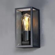 Karo udendørs væglampe, aluminium og glas, sort