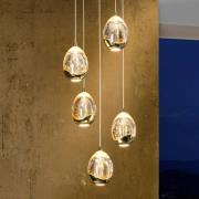 LED-pendel Rocio, 5-lys i guld