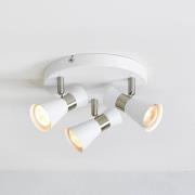 Folie loftlampe, hvid/stål, 3 lyskilder