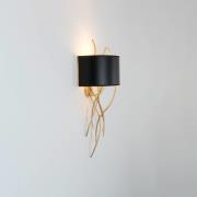 Elba Corto væglampe, sort/guld, 1 lyskilde