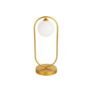 Fancy bordlampe med glasskærm, guld
