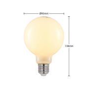 LED-pære E27 8 W 2.700 K G95 globe dæmpes opal, 3