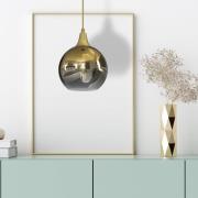 Hængelampe Monte i glas, 1 lyskilde, guld