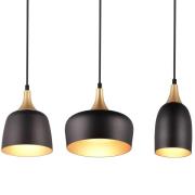 Chiraz hængelampe, 3 lyskilder, sort/guld