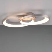 Malaga LED-loftlampe med 2 ringe, mat nikkel