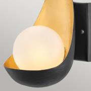 Ren væglampe, 1 lyskilde, sort/guld