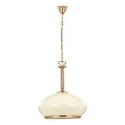 Astoria hængelampe med glasskærm, hvid/guld