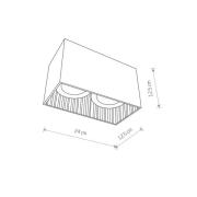 Downlight Groove, kantet, 2 lyskilder, hvid