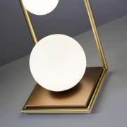 Buble bordlampe guld opalglas 4 lyskilder dæmper