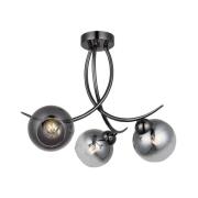 Framo loftlampe, sort-krom, 3 lyskilder
