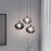 Hængelampe Smoked 051 3 lyskilder rondelglas Ø27cm