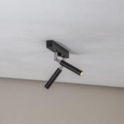 Euluna Nicanor loftspot sort/krom 2-lys