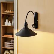 Væglampe Elmo, sort lakeret