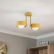 Loftlampe Mado i stål, guld, 2 lyskilder