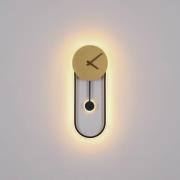 Sussy LED-væglampe med ur, sort/guld