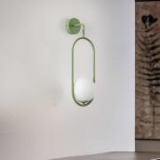 Samba væglampe, enkelt lys, grøn/hvid
