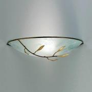 Luca væglampe, antik guld, scavo-glas