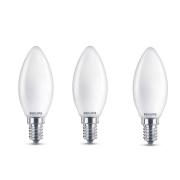 Philips LED-kertepære E14 B35 4,3W, mat, 3 stk.