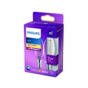 Philips LED-kerte filament E14 2 W 2.700 K, 2 stk