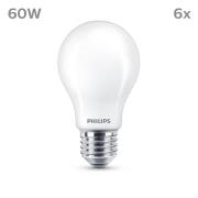 Philips LED-pære E27 7 W 806lm 2.700 K mat 6 stk