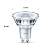 Philips LED-pære GU10 4,6W 355lm 827 klar 36° 6 stk