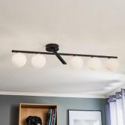 Loftlampe Baleo, sort/opal, 5 lyskilder