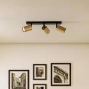 Loftspot Zoom, 3 lyskilder, sort/guld