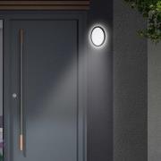 Nizza udendørs LED-væglampe, Ø 28cm, sort 4.000 K