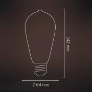 Calex E27 ST64 3,5 W LED-filament guld 821, dæmpes