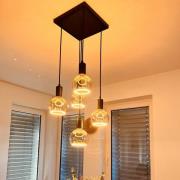 Segula Hængelampe Madox Square 5X Wave, sort, stål, E27