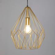 Hængelampe Carlton med burskærm, guld Ø 31 cm