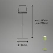 Kiki LED-bordlampe, limegrøn, IP44, 3.000K