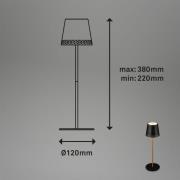 LED-bordlampe Kiki med batteri 3.000K sort/guld