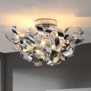 Lindby loftlampe Elviro, Ø 50 cm, kromfarvet, metal